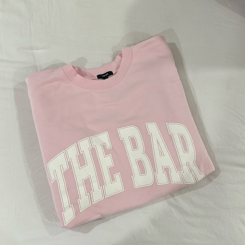 The Bar varsity sweatshirt in pink Size 2XL (the most popular selling size) New